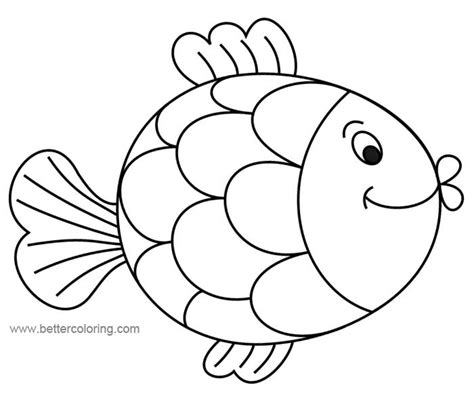 Cute Cartoon Rainbow Fish Coloring Pages Free Printable Coloring Pages