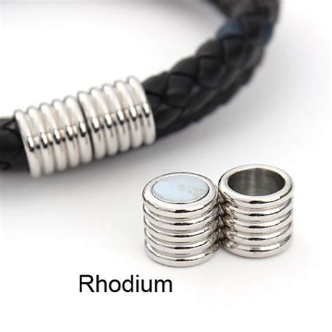 10pcslot Rhodium Color Magnetic Clasps Fit 45678mm Leather Cord