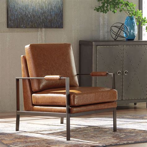 0008025 Brown Faux Leather Accent Chair 