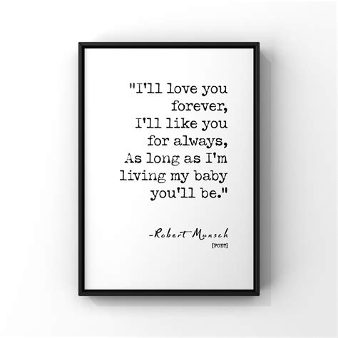 i ll love you forever poem quote by robert munsch poster etsy