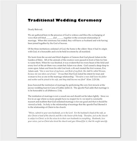 Concept 46 Traditional Wedding Ceremony Outline