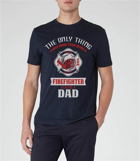 Fireman T Shirt Dad Firefighter Uniform Short Sleeves New Fashion T