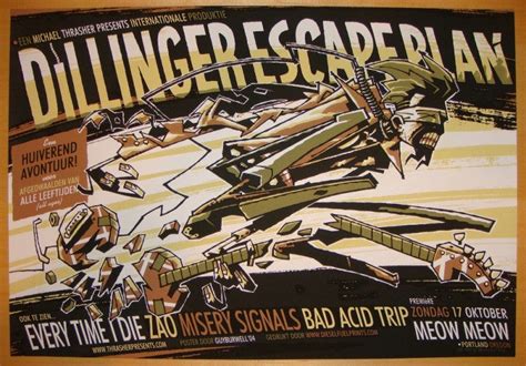 2004 Dillinger Escape Plan Portland Ii Poster By Guy