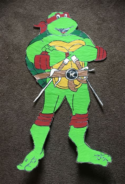 Teenage Mutant Ninja Turtles Rafael Cardboard Cutout Acrylic Paint On