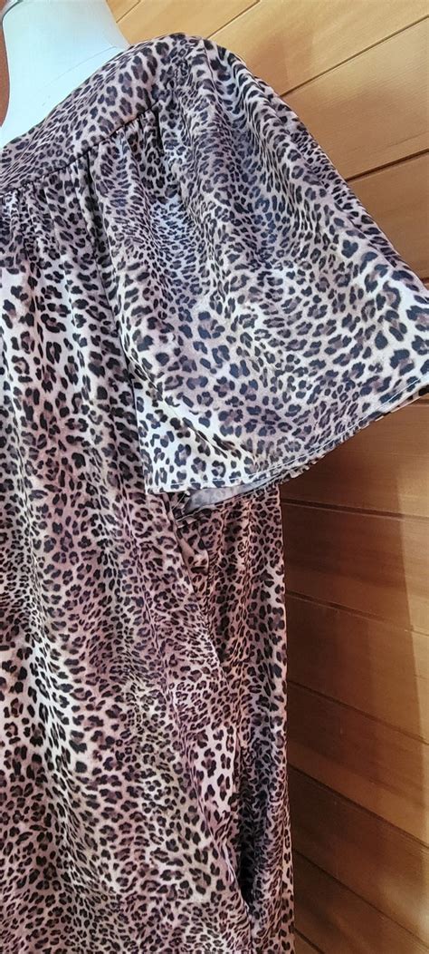 Vintage 1980s Leopard Print Muumuu Dress Gem