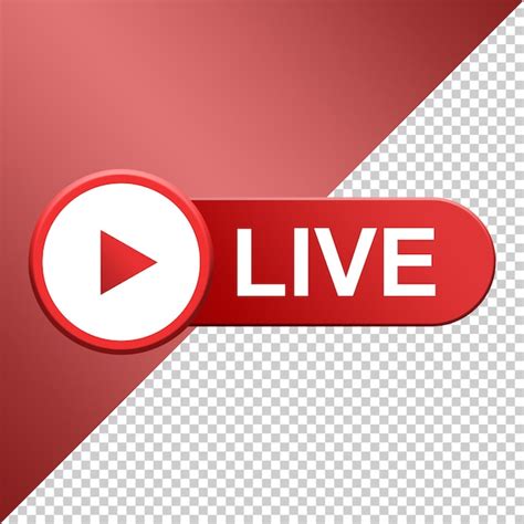 Premium Psd Live Button Social Media Live Streaming 3d