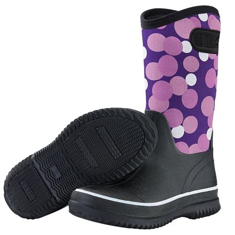 Hisea Rain Boots For Women Mid Calf Muck Rubber Boots Waterproof