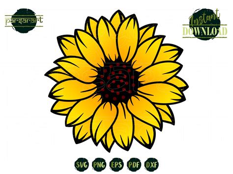 Sunflower Svg Flower Svg Sunflower Clipart Svg Floral Svg Svg Files For