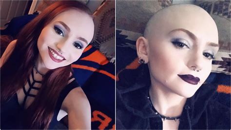 Pin By Ted Johns On Cuties Headshave Before And After Shaved Head