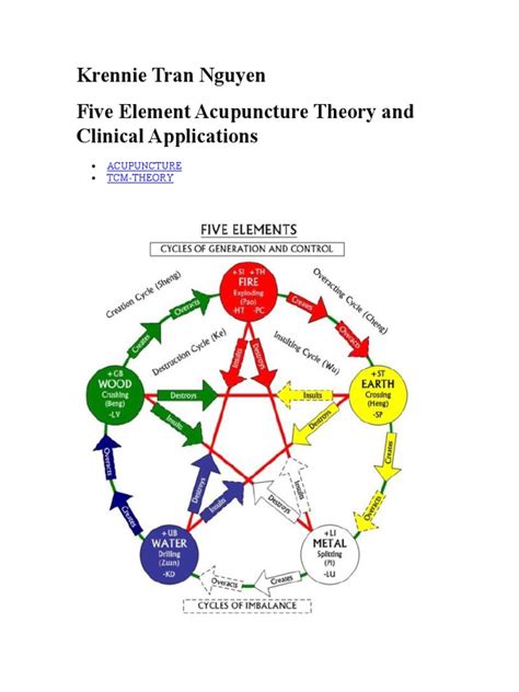 Five Element Acupuncture Theory And Clinical Applications Traditional Chinese Medicine