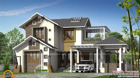 Modern Double Storied House Kerala Home Design And Floor Plans 9k