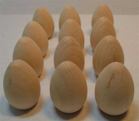 2 Wood Egg Set Of 12 Unfinished Wooden Eggs Dozen