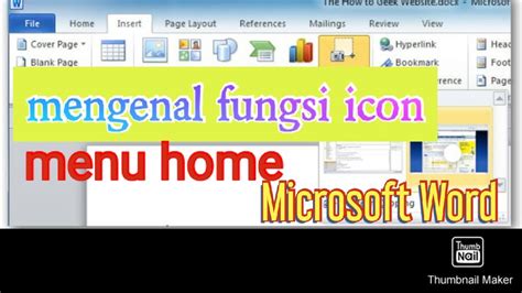 Mengenal Fungsi Icon Menu Home Pada Microsoft Word Youtube