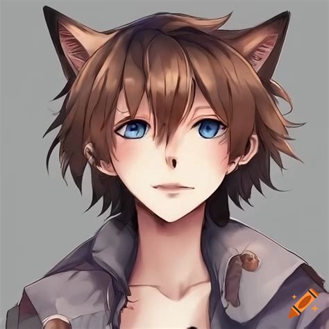 Anime Cat Character With Brown Hair And Blue Eyes On Craiyon