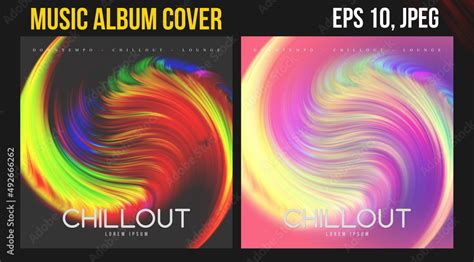Music Album Cover Art Abstract Vector Design Of Cd Cover And Vinyl