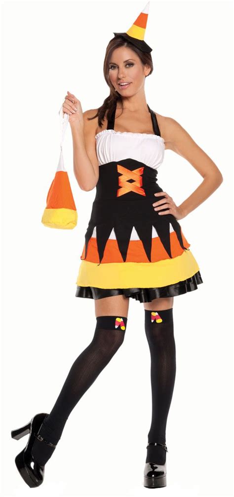 Womens Fashion Halloween Costumes Plus Size Halloween Fancy Dress Candy Corn Costume Food