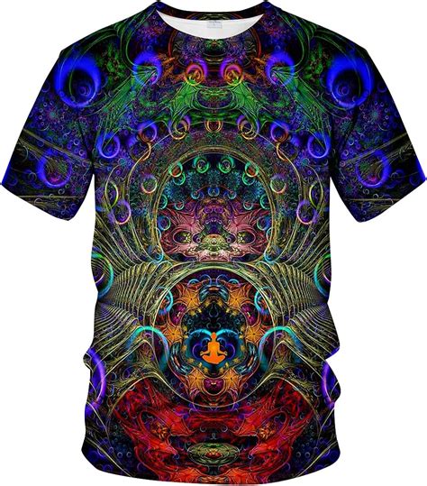 Fiswaki Mens Trippy Psychedelic Face T Shirt Painting Cool