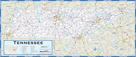 Tennessee County Highway Wall Map By Mapsales