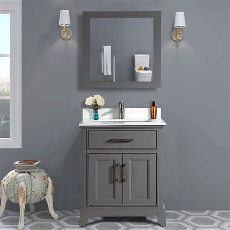 Vanity Art 30 Single Sink Bathroom Vanity Set Modern Carrara Marble