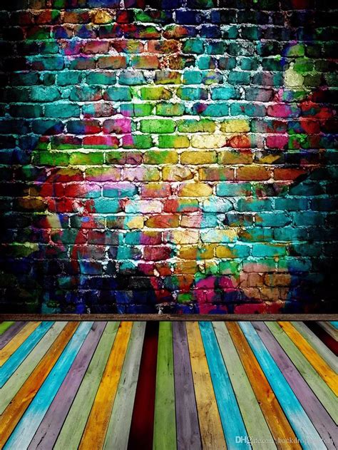 2019 Digital Painted Colorful Brick Wall Photography