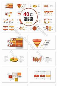 40 Page Warm Color Micro Body Information Visualization Chart Set Ppt