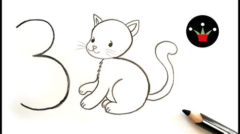 Kак се рисува коте от 3 😻 лесно и бързо рисуване нa котенце за деца и