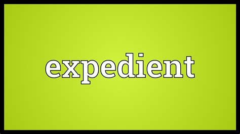 Expedient Meaning - YouTube