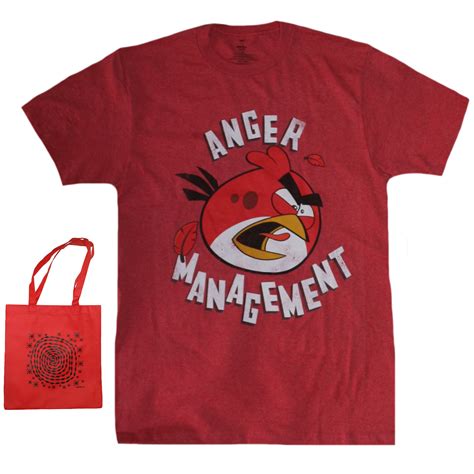 Angry Birds Mens Anger Management T Shirt And Tote Multi Pack T Set