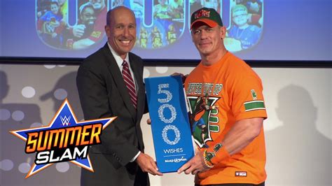 john cena is honored by make a wish for granting 500 wishes youtube