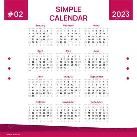 Gambar Templat Desain Kalender Merah 2023 Kalender Perencana