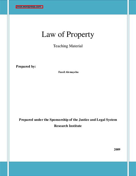 Law Of Property These Are Notes For Property Law Law Of Property