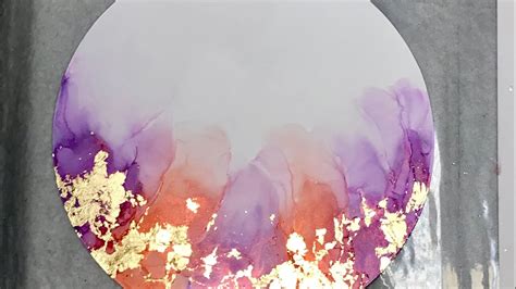 27 Applying Gold Foil Flakes To An Alcohol Ink Painting Youtube