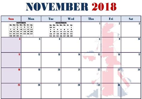 November 2018 Calendar Uk Template Calendar Uk 2018 Calendar