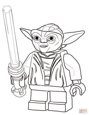 Posted in cartoons coloring pages. Lego Star Wars Master Yoda coloring page | SuperColoring ...