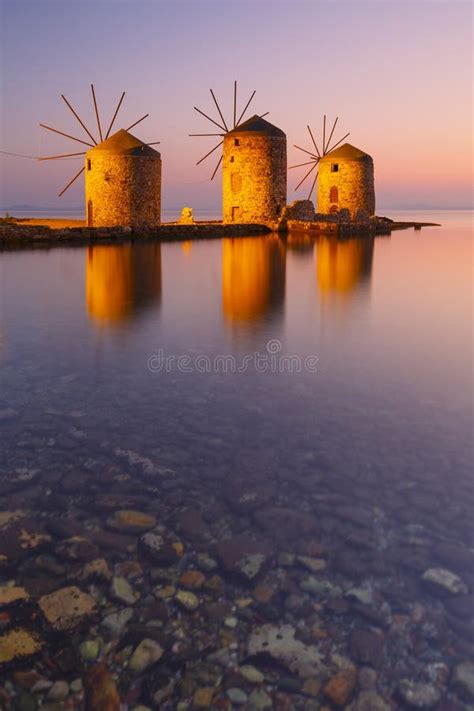 Windmills Of Chios Stock Image Image Of Island Architecture 103914591