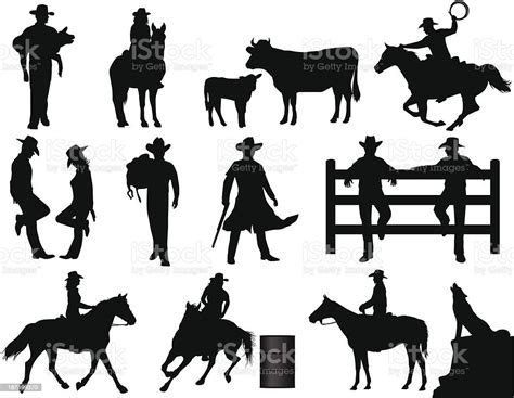 Ilustración De Cowboys Y Más Vectores Libres De Derechos De Vaquero