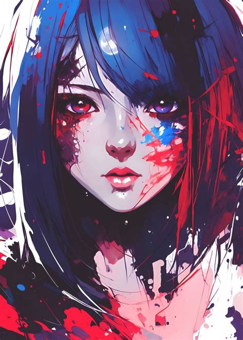 Abstract Anime Girl Poster By Teewyld Displate