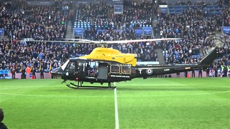 With a capacity of 36,232, the king power is the 19th largest football stadium in england. Helicopter delivering the match ball! - Leicester City vs ...