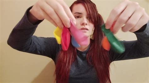 running plays with balloons asmr blowing hitting rubbing popping no talking youtube