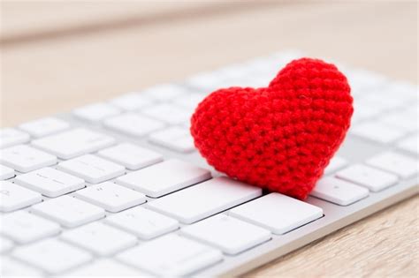 Premium Photo Red Heart On Keyboard