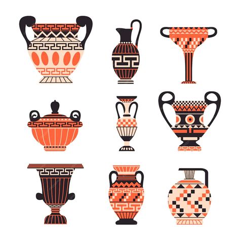 Premium Vector Ancient Greek Vases Collection