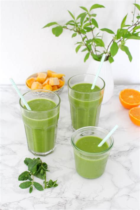 Green Spring Smoothie With Mint And Basil Heavenlynn Healthy