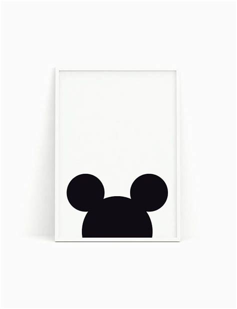 Mickey Mouse Poster Mickey Mouse Print Minimalist Kid Etsy In 2021