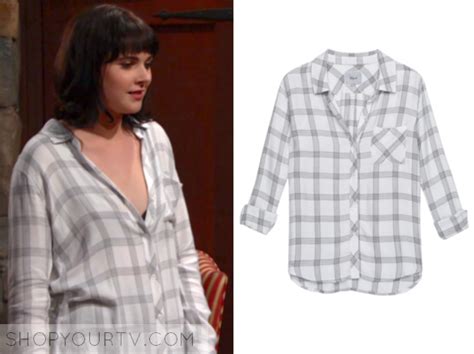 The Young And The Restless July 2017 Tessas Grey And White Plaid