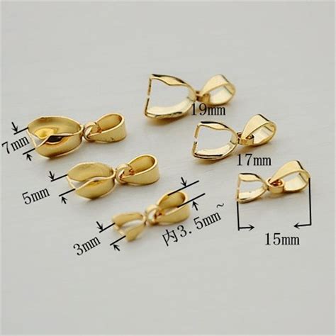 10pcs Stainless Steel 151719mm Length Gold Pendant Clasps Bail