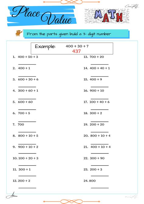 Grade 3 Math Activity Sheets | Place Value 3-Digit ...