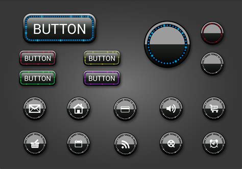 Free Web Buttons Set 08 Vector Download Free Vector Art Stock