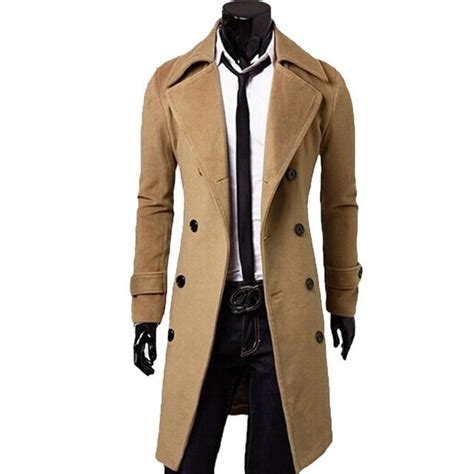 men s trench coat men classic double breasted trench coat masculino clothing long thick coats