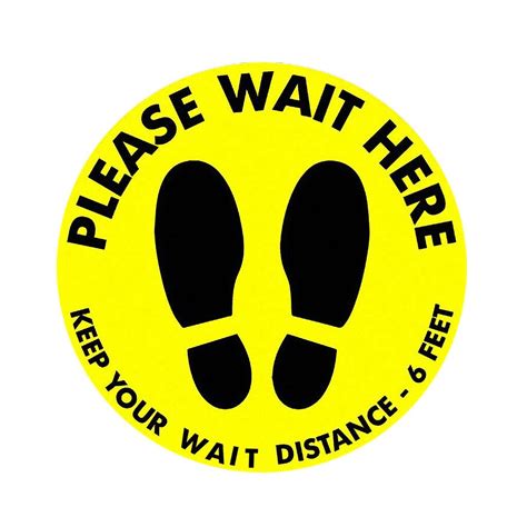 Please Keep Wait Here Stand Here Keep 6ft In Between Distance Marker