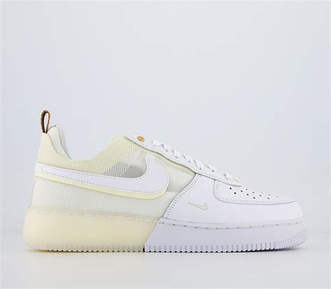 Nike Air Force 1 React Trainers White Coconut Milk Iron Ore Nike Air